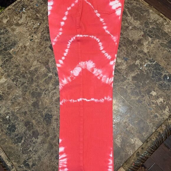 DG2 by Diane Gilman Tie-Dye stretch jeans Coral 16W - Picture 2 of 7